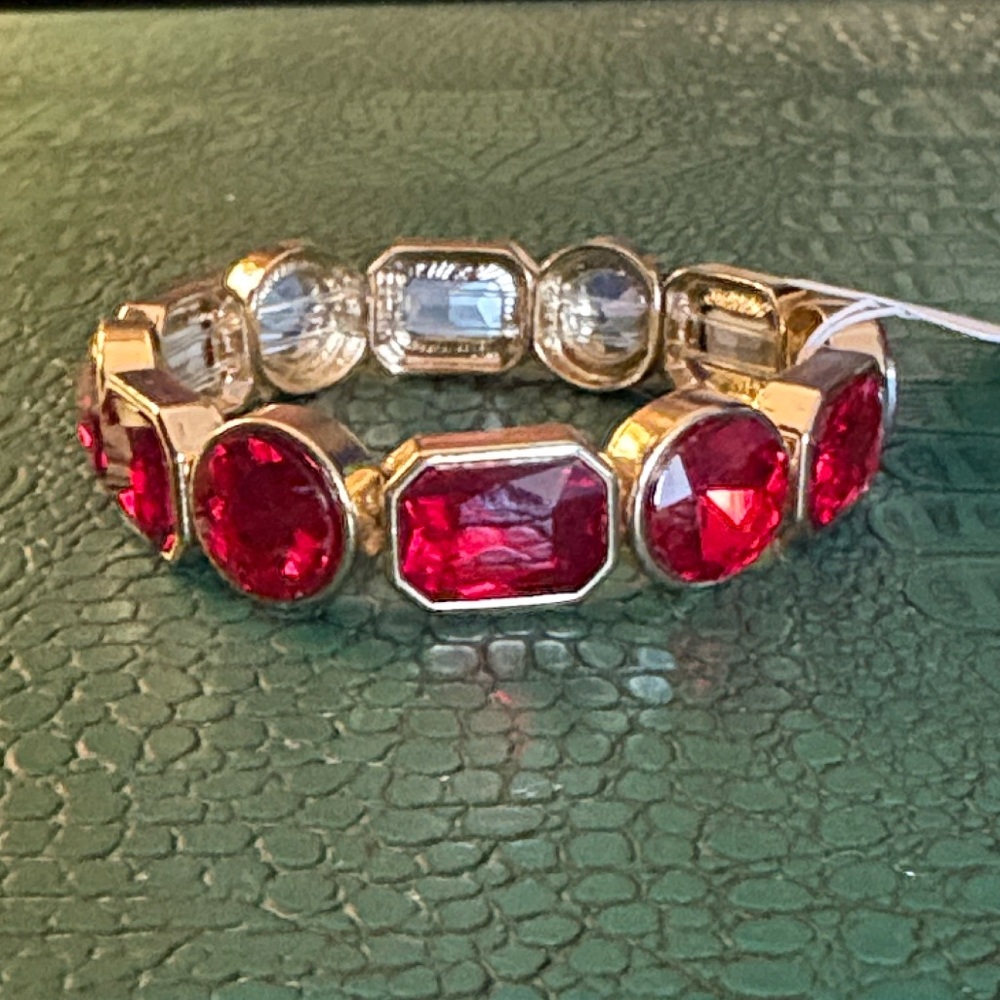 DAUPLAISE gold and ruby gemstones costume jewelry necklace